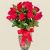 florero de rosas rojas por 24 und 